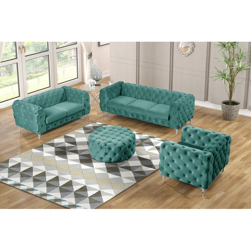 Grafordo 4 - Piece Velvet Living Room Luxury Sofa Set