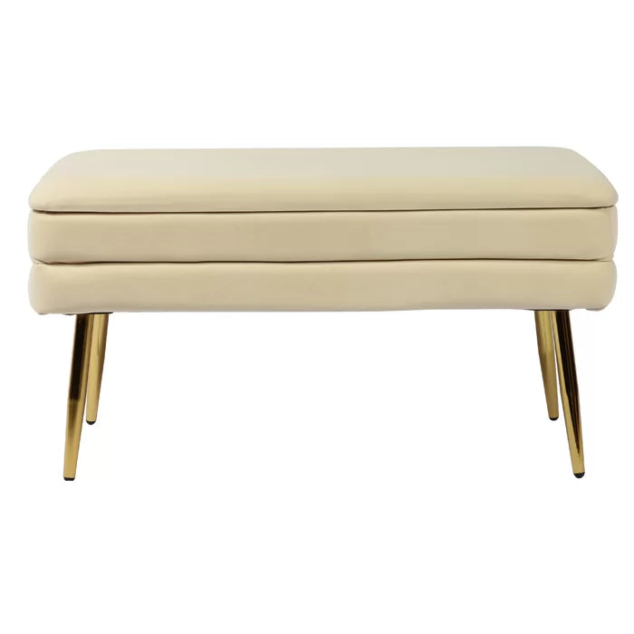 Kiuen Polyester Upholstered Storage Bench - Wooden bazar