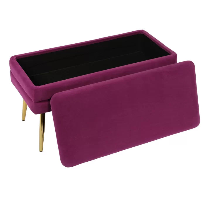 Kiuen Polyester Upholstered Storage Bench - Wooden bazar