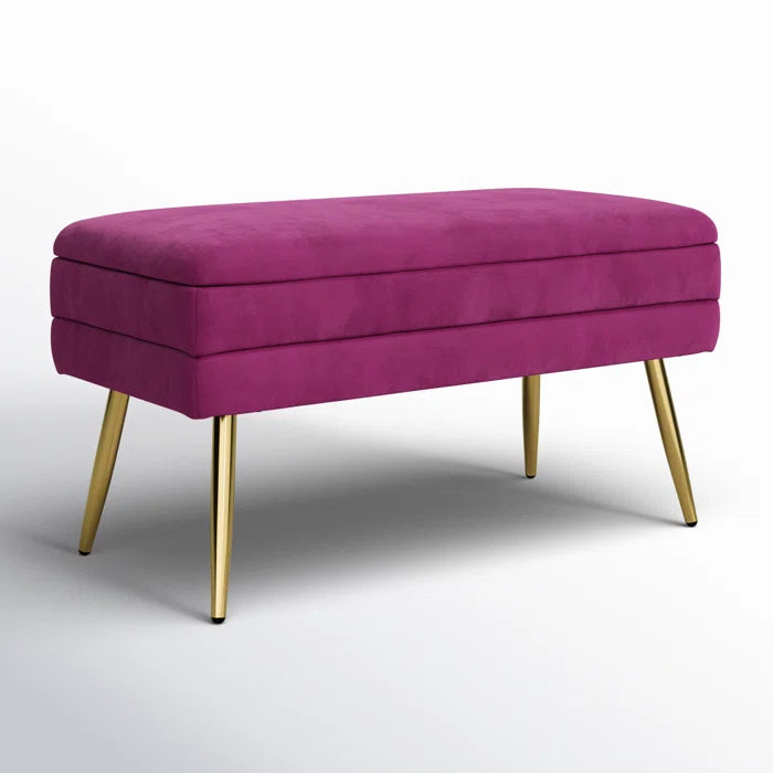 Kiuen Polyester Upholstered Storage Bench - Wooden bazar