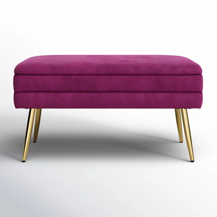 Kiuen Polyester Upholstered Storage Bench - Wooden bazar