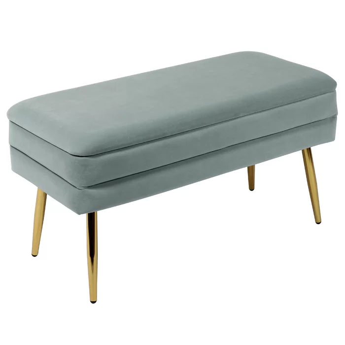 Kiuen Polyester Upholstered Storage Bench - Wooden bazar