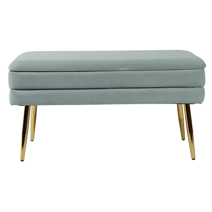 Kiuen Polyester Upholstered Storage Bench - Wooden bazar