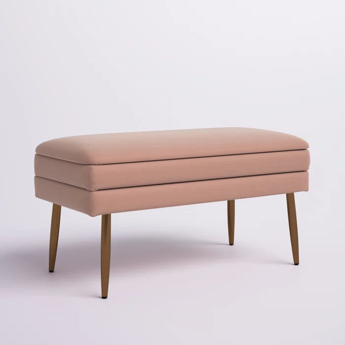 Kiuen Polyester Upholstered Storage Bench - Wooden bazar