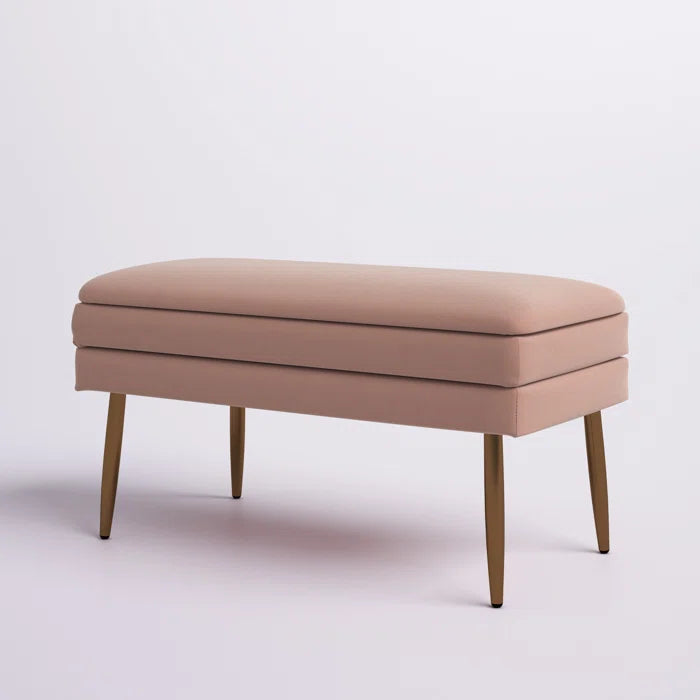 Kiuen Polyester Upholstered Storage Bench - Wooden bazar