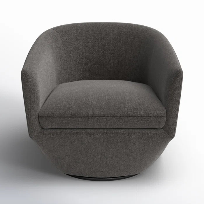 Stenly MOdern  Upholstered Swivel Barrel Chair - Wooden bazar