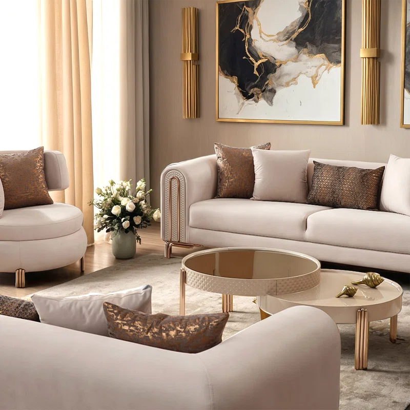 Halonno 5 - Piece Living Room Luxury Sofa Set