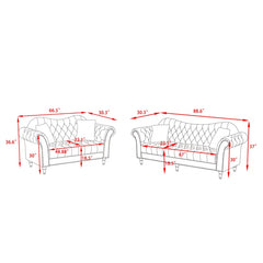 Hedere 2 - Piece Velvet Living Room Luxury Sofa Set