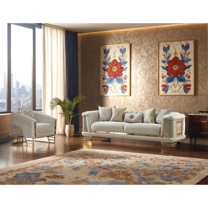 Heidelieseo 2 - Piece Velvet Living Room Luxury Sofa Set