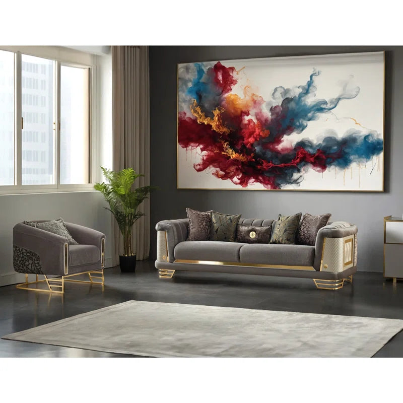 Heidelieseo 2 - Piece Velvet Living Room Luxury Sofa Set