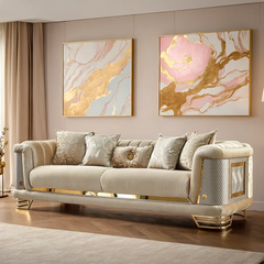 Heinkea 4 - Piece Velvet Living Room Luxury Sofa Set