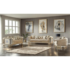 Helao 3 - Piece Velvet Living Room Luxury Sofa Set