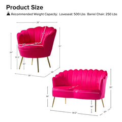 Hendrixo 3 - Piece Velvet Living Room Luxury Sofa Set