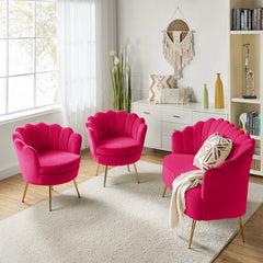 Hendrixo 3 - Piece Velvet Living Room Luxury Sofa Set
