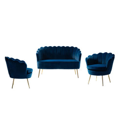 Hendrixo 3 - Piece Velvet Living Room Luxury Sofa Set