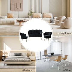 Hendrixo 3 - Piece Velvet Living Room Luxury Sofa Set