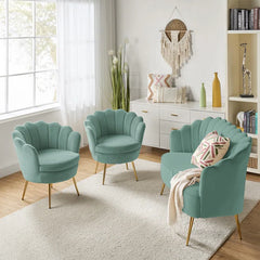 Hendrixo 3 - Piece Velvet Living Room Luxury Sofa Set
