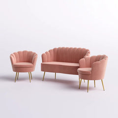 Hendrixo 3 - Piece Velvet Living Room Luxury Sofa Set