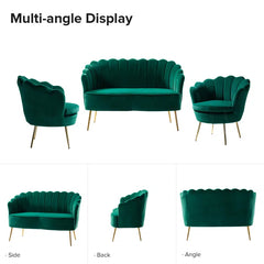 Hendrixo 3 - Piece Velvet Living Room Luxury Sofa Set