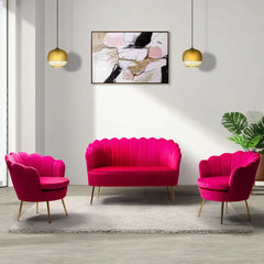 Hendrixo 3 - Piece Velvet Living Room Luxury Sofa Set