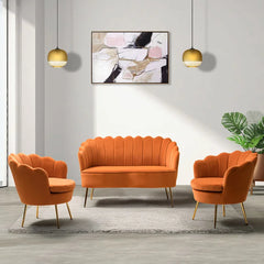 Hendrixo 3 - Piece Velvet Living Room Luxury Sofa Set