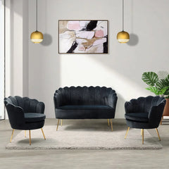 Hendrixo 3 - Piece Velvet Living Room Luxury Sofa Set