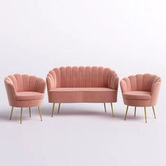 Hendrixo 3 - Piece Velvet Living Room Luxury Sofa Set