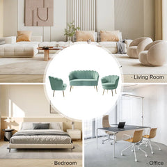 Hendrixo 3 - Piece Velvet Living Room Luxury Sofa Set