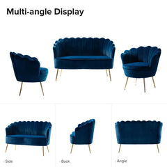 Hendrixo 3 - Piece Velvet Living Room Luxury Sofa Set