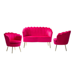 Hendrixo 3 - Piece Velvet Living Room Luxury Sofa Set