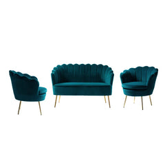 Hendrixo 3 - Piece Velvet Living Room Luxury Sofa Set
