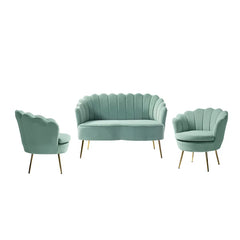 Hendrixo 3 - Piece Velvet Living Room Luxury Sofa Set