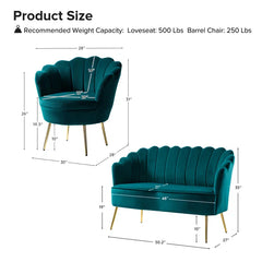 Hendrixo 3 - Piece Velvet Living Room Luxury Sofa Set