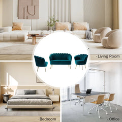 Hendrixo 3 - Piece Velvet Living Room Luxury Sofa Set