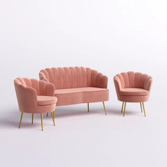 Hendrixo 3 - Piece Velvet Living Room Luxury Sofa Set