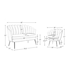 Hendrixo 3 - Piece Velvet Living Room Luxury Sofa Set
