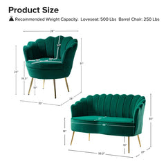 Hendrixo 3 - Piece Velvet Living Room Luxury Sofa Set