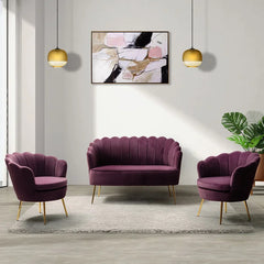 Hendrixo 3 - Piece Velvet Living Room Luxury Sofa Set