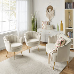 Hendrixo 3 - Piece Velvet Living Room Luxury Sofa Set