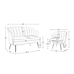 Hendrixo 3 - Piece Velvet Living Room Luxury Sofa Set