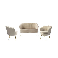 Hendrixo 3 - Piece Velvet Living Room Luxury Sofa Set