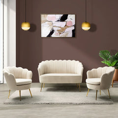 Hendrixo 3 - Piece Velvet Living Room Luxury Sofa Set