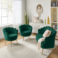Hendrixo 3 - Piece Velvet Living Room Luxury Sofa Set
