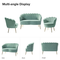 Hendrixo 3 - Piece Velvet Living Room Luxury Sofa Set