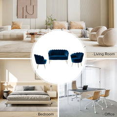 Hendrixo 3 - Piece Velvet Living Room Luxury Sofa Set