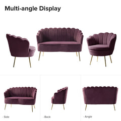Hendrixo 3 - Piece Velvet Living Room Luxury Sofa Set
