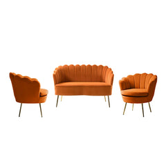 Hendrixo 3 - Piece Velvet Living Room Luxury Sofa Set
