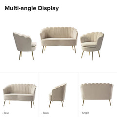 Hendrixo 3 - Piece Velvet Living Room Luxury Sofa Set