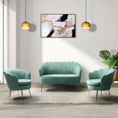 Hendrixo 3 - Piece Velvet Living Room Luxury Sofa Set