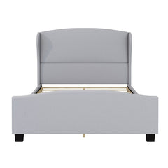 High Headboard Wingback Linen Upholstered Bed by Harper&Bright Designs